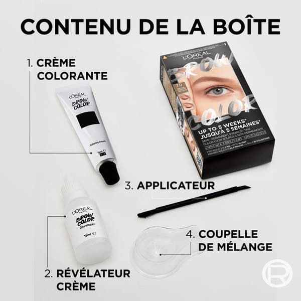 L'Oréal Paris brynfarve 7.0 Mørkeblond - farve af øjenbryn