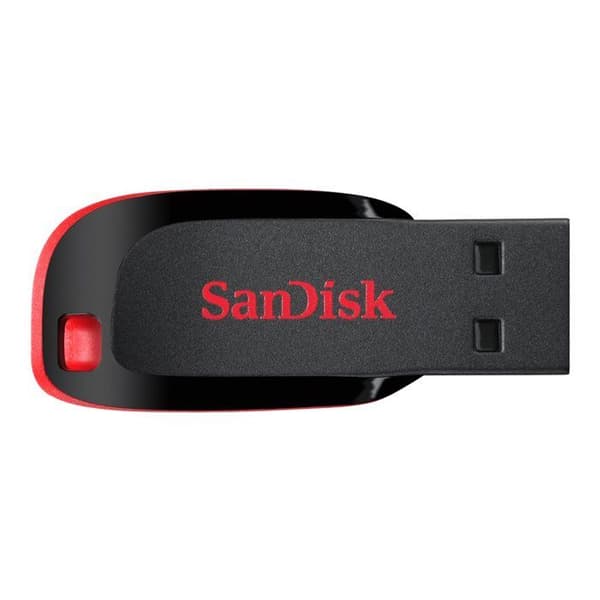 USB nøgle - SANDISK - Cruzer Blade - 128GB - 2.0 - Sort/Rød