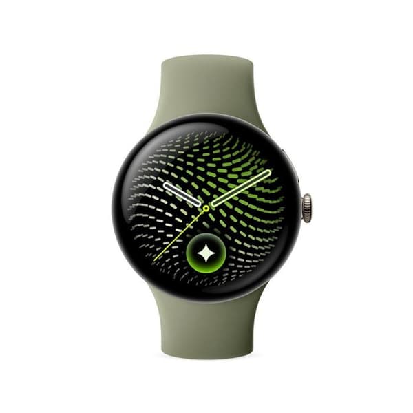 Google Pixel Watch 5 45 mm Bluetooth Guld med grøn gummisportrem