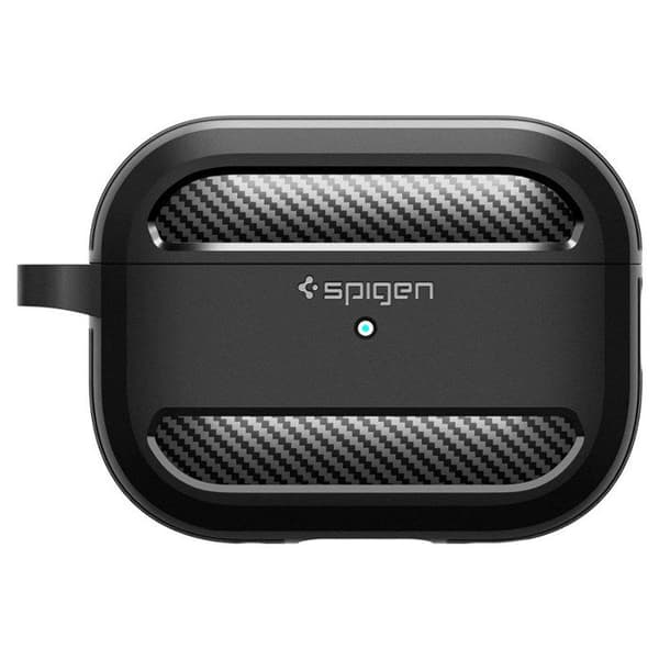 Etui til AirPods Pro - Spigen - Rugged Armor - Sort - Stødresistent - Termoplastisk
