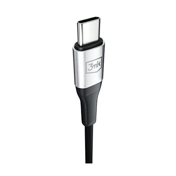 Auxiliary cable - 3MK - AUX USB-C - Jack 3,5 mm - 1 m - Svart