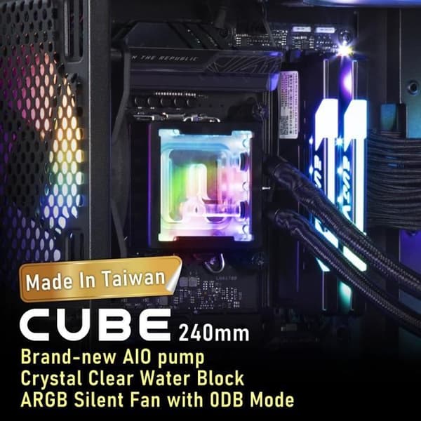 BITFENIX Cube AIO 240 (sort) - Vandkøling AIO - 2x120mm