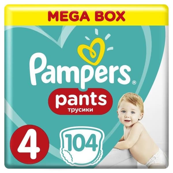 PAMPERS Bukser Størrelse 4 Maxi, 104 stk.