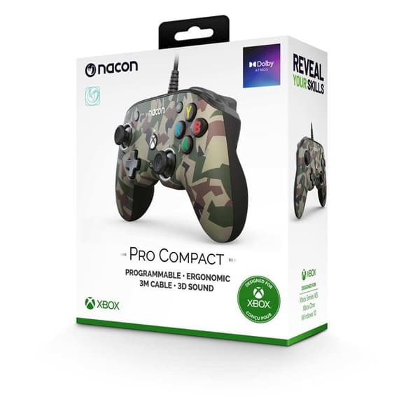 Spilcontroller - NACON - Pro Compact Controller - Camo Forest - Bluetooth - Tilpasselig