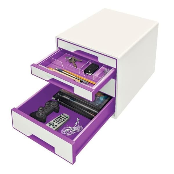 LEITZ Wow - Klassifikationsblok - 4 skuffer - Lilla