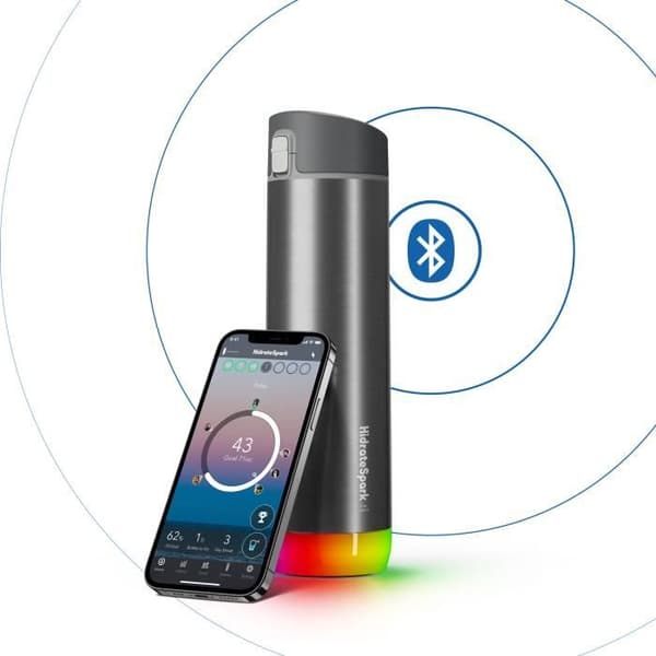 Intelligent vandflaske - Børstet rustfrit stål - 620ml - LED-lys – Hydrer