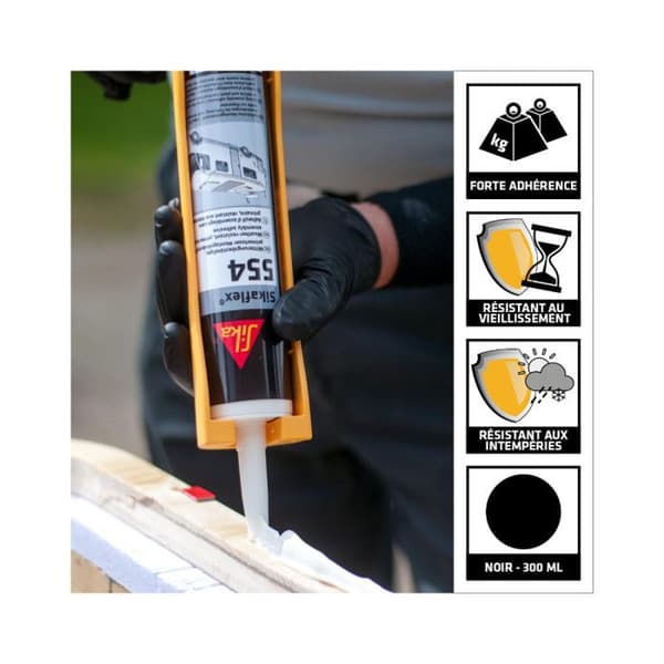 Samlingslim SIKA Sikaflex-554 - Sort - 300ml