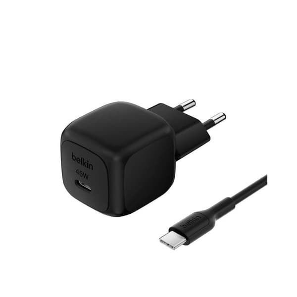 Belkin Vægoplader Kompakt 45W Hurtig Opladning til iPhone Galaxy Pixel Sort