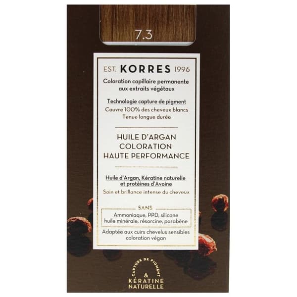 Korres arganolie permanent farve 7.3 gylden blond