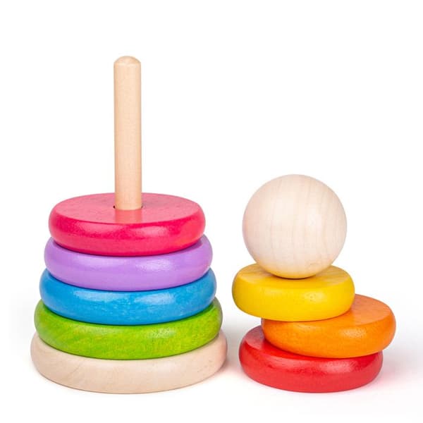 Bigjigs Toys My First Wooden Rainbow Stacker - Stableringe