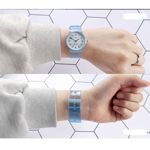 Ur - CASIO - Blå - Transparent rem - Vandtæt 3ATM - Kvartsur