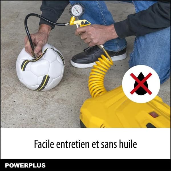 PowerPlus 1100W 8 bars bærbar luftkompressor