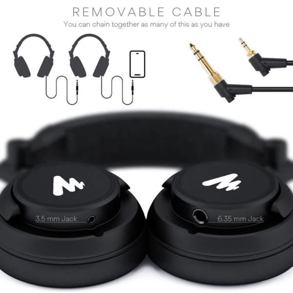 Studio Headset - MAONO - MH601 - Kablet - Circum-aural - 50mm - Sort
