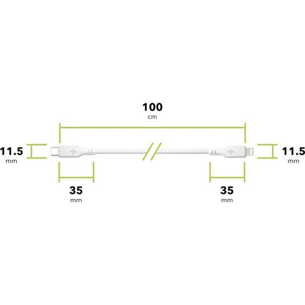 Data kabel - ALZAPOWER - SilkCore - USB-C till Lightning - 1m - MFi - Snabbladdning
