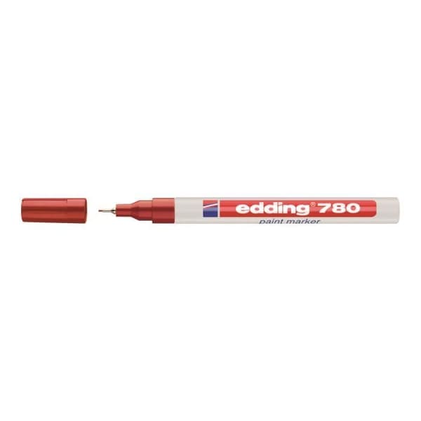 Marker - EDDING - 780 maling - Permanent - Rød - Fin spids 0,8 mm