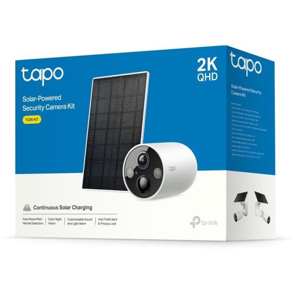 TP-Link Tapo TC85 2K 4MP Utomhus Säkerhetskamera + Tapo A201 Solpanel
