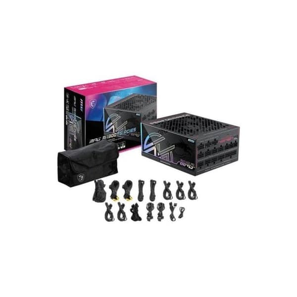 MSI MPG Ai1300TS PCIE5 1300W Strömförsörjning 80 PLUS Titanium modulär