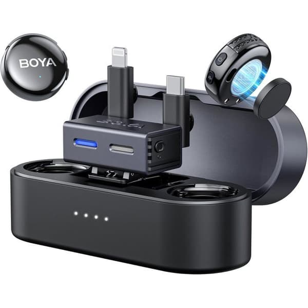 BOYALINK-3 Mikro Trådløs Cravate til iPhone/Android/Kamera/PC/Tabletter, AI støjreduktion, 300M til Vlogging Interview