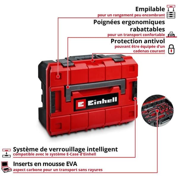 Einhell Sæt Værktøjsæske Hobby E-Case 153 stk (Reparationssæt til Elektronik, Elektrisk Arbejde, Tænger, E-Case System)