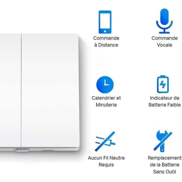 Connected switch - Tapo - S220 - Compatible with Alexa and Google Home - NO neutral wire - Wireless
