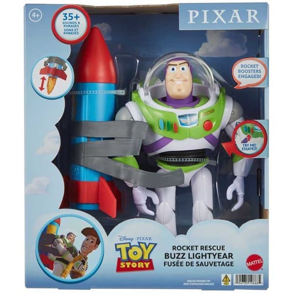 Mattel Pixar Figur Figur Buzz Lightyear med Raket - Stor Figur