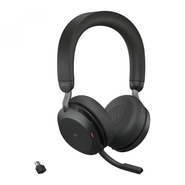 Jabra Evolve2 75 headset - trådløs/kablet Bluetooth - aktiv lydannullering - USB-C - isolation