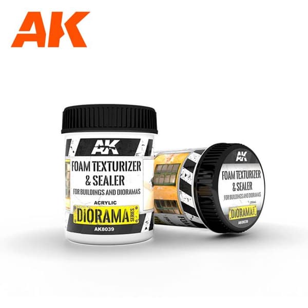 Maling - AK INTERACTIVE - Skumteksturizer & Forsegler - Hvid - 250ml - Skumbeskyttelse