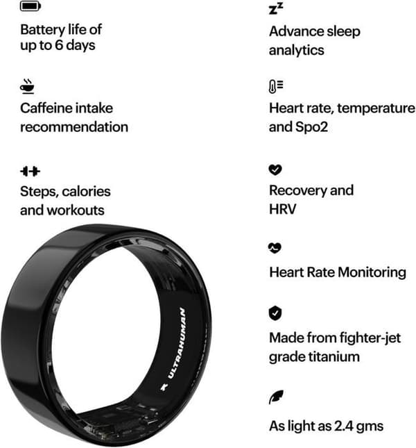 Intelligent ring, ULTRAHUMAN Ring Air, den letteste bærbare enhed til søvnmonitorering i verden.