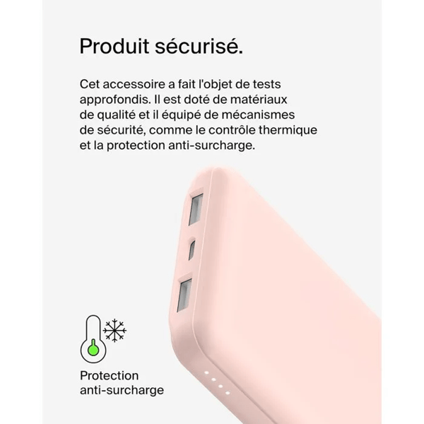 Externt batteri - BELKIN - 10 000 mAh - Rosa