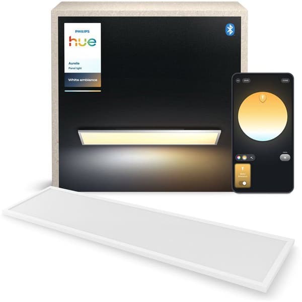 LED-loftlampe - PHILIPS HUE - Aurelle - rektangulær - hvid - justerbart lys