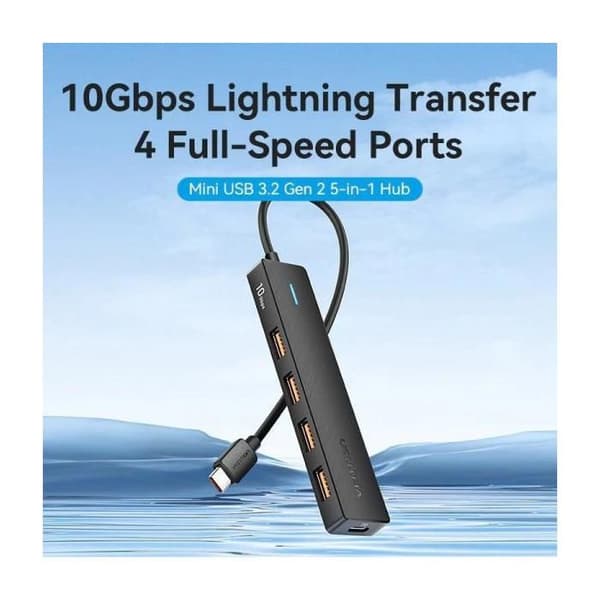 USB-hubb Typ-C 3.2 Vention CKCBB- 4xUSB- 1xUSB Typ-C PD