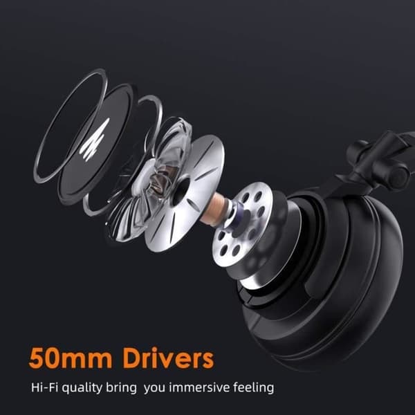 Studio Headset - MAONO - MH601 - Kablet - Circum-aural - 50mm - Sort