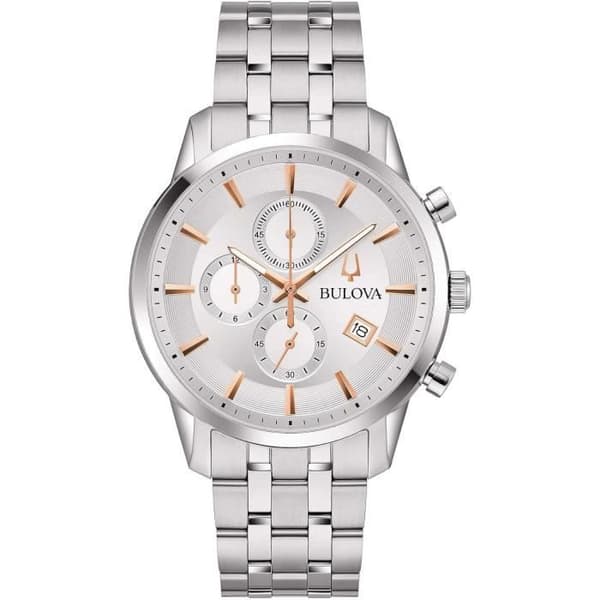 Ur - BULOVA - 96B411 - Kvarts - Rustfrit stål - 41 mm - Sølv