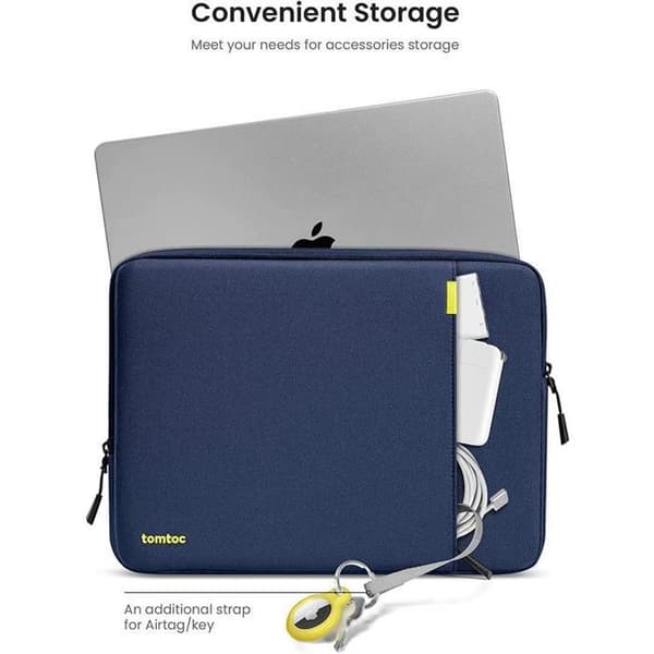 Laptopväska - TOMTOC - 14 MacBook Pro/Air - Mörkblå - Polyester - Unisex