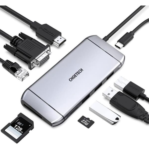 ChoeTech USB-C 9-i-1 multiport-adapter