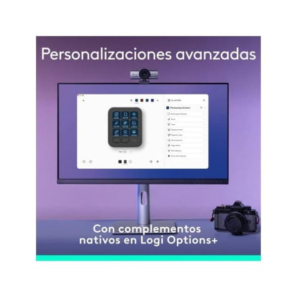 Logitech MX Creative Console-tangentbord 9 anpassningsbara LCD-tangenter Dial Bluetooth USB Grafit