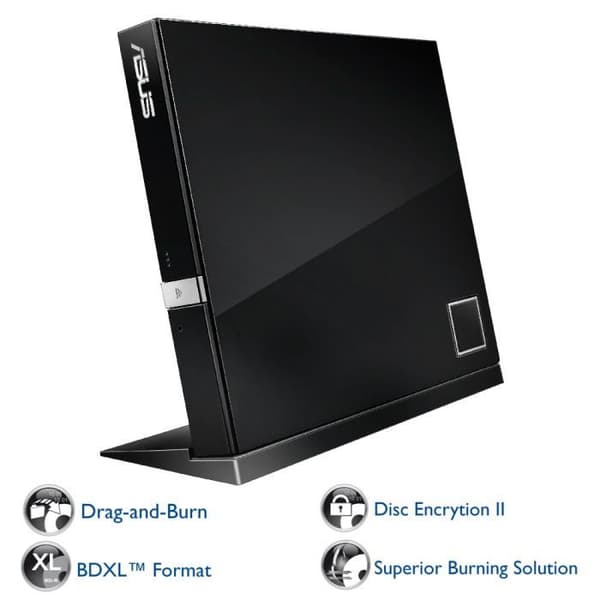 ASUS Blu-Ray og Genanvendelig Disklæser SBC-06D2X-U/G/AS - Sort