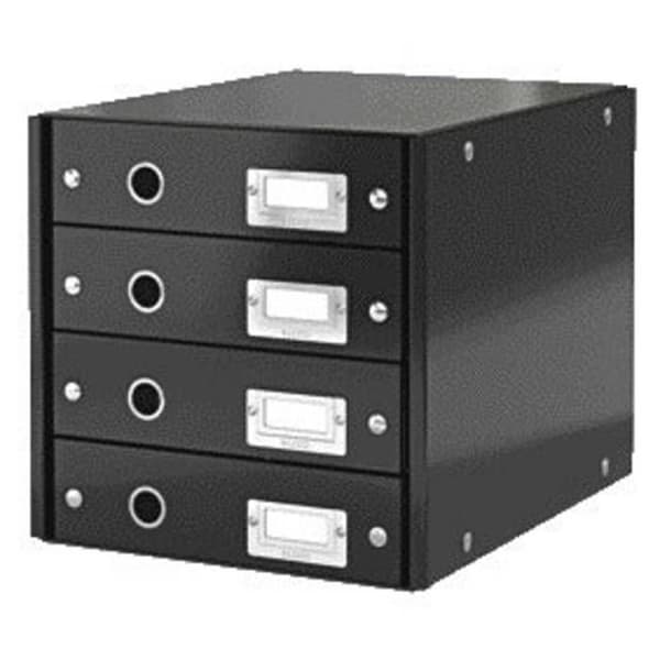 Skuffearmatur - LEITZ - WOW - 4 skuffer - Sort - Kontor - Moderne design