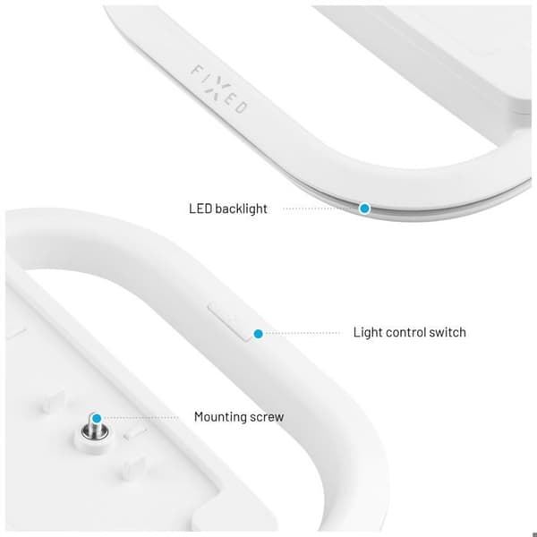 Stöd PS5 - FIXAD - FIXPS5-ST-VIT - LED - Type-C - Vit