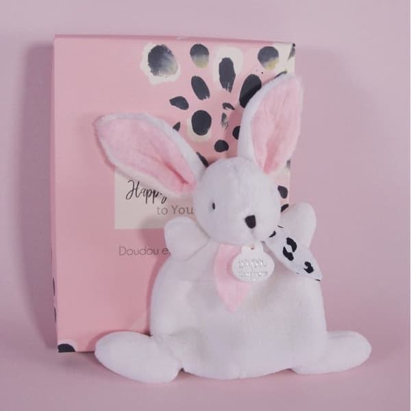Doudou - DOUDOU ET COMPAGNIE - Glad Blush - Hvid og Rosa - 17cm