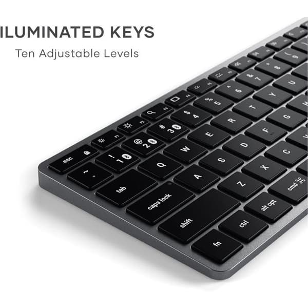 Tastatur - Satechi - Slim X1 - Bluetooth - USB-C - Baggrundsbelyst QWERTY Grå