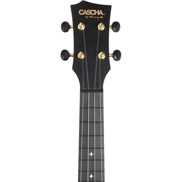 Cascha HH 2258 sæt koncertukulele i sort kulfiber