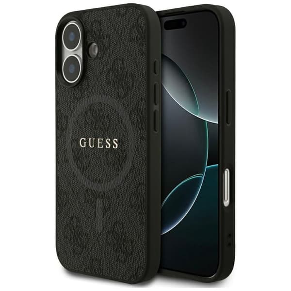 Coque Guess 4G Ring Classic Logo MagSafe til iPhone 17 - Sort