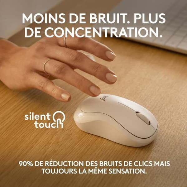 Mus - Trådlös - Logitech - M240 Silent - Vit