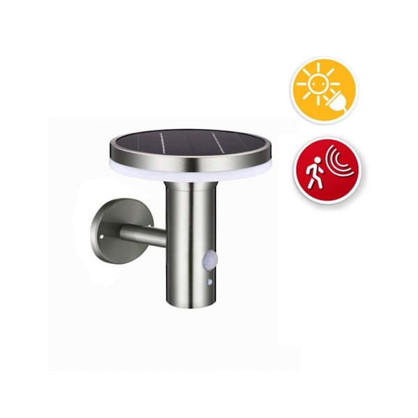 Solcelle LED-applikation 600 lumen - VELAMP - DEVILS - Grå - Moderne og holdbart design