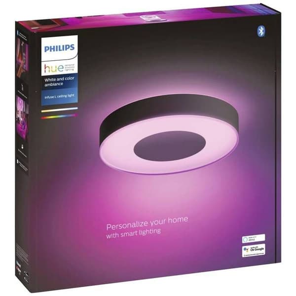 Loftlampe - Philips Hue - Infuse Large - Sort - LED - Indendørs - Moderne Design