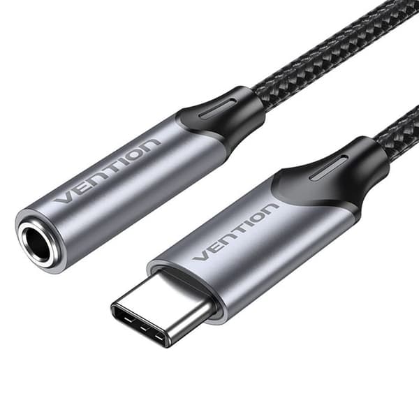 Type-C til 3,5 mm jack headsettadapter, DAC - Vention (BGMHF) - Grå