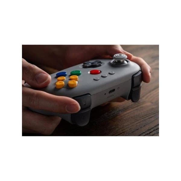Trådlös handkontroll - 8BITDO - 64 Bluetooth - Klassisk grå - Vibration - 3D analog