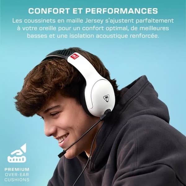Kablede Gaming Headset - TURTLE BEACH - Nintendo Switch - Airlite Fit - Sort og Hvid