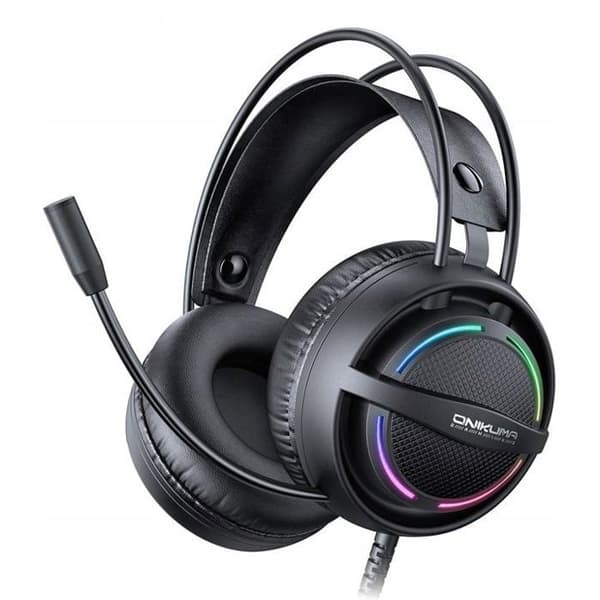 Hovedtelefoner - ONIKUMA - X88 Sort - Omøret - Kablet 3,5 mm + USB - Sort
